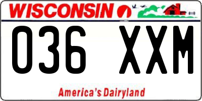 WI license plate 036XXM