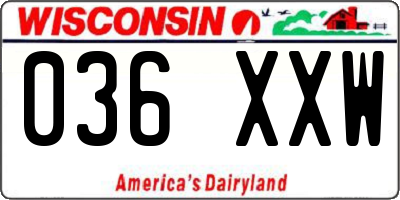 WI license plate 036XXW
