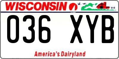 WI license plate 036XYB
