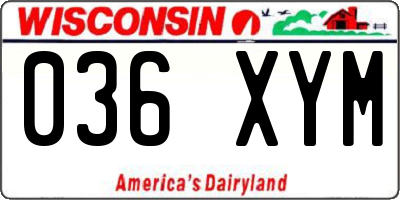 WI license plate 036XYM