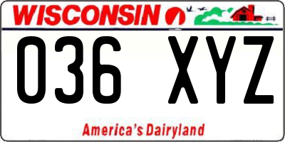 WI license plate 036XYZ