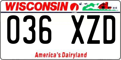 WI license plate 036XZD