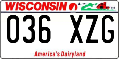 WI license plate 036XZG