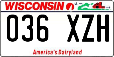 WI license plate 036XZH