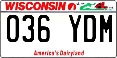 WI license plate 036YDM