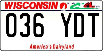 WI license plate 036YDT