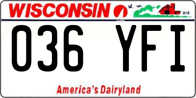 WI license plate 036YFI