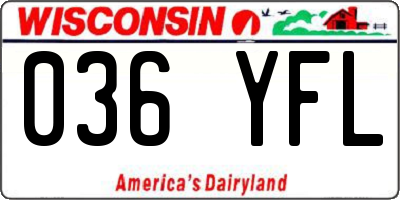WI license plate 036YFL