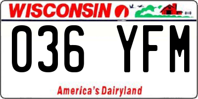 WI license plate 036YFM