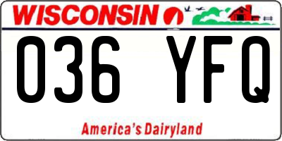 WI license plate 036YFQ
