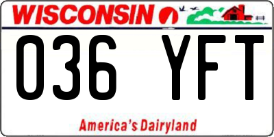 WI license plate 036YFT