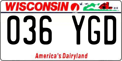WI license plate 036YGD