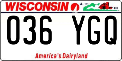 WI license plate 036YGQ