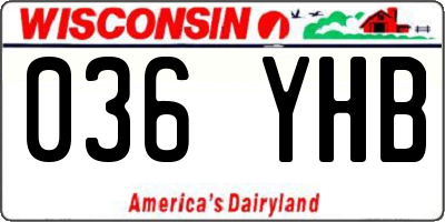 WI license plate 036YHB