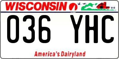 WI license plate 036YHC