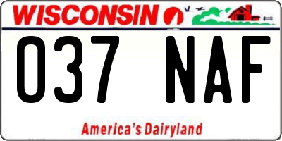 WI license plate 037NAF