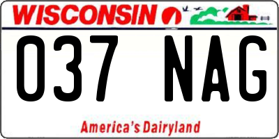 WI license plate 037NAG