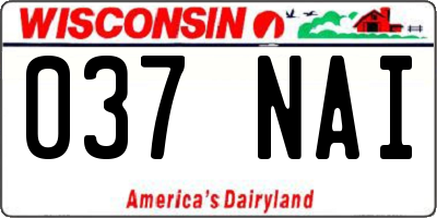 WI license plate 037NAI