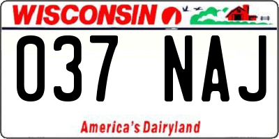 WI license plate 037NAJ
