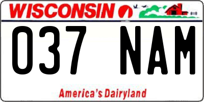 WI license plate 037NAM