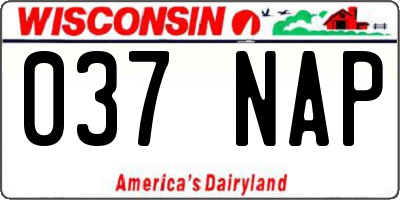 WI license plate 037NAP