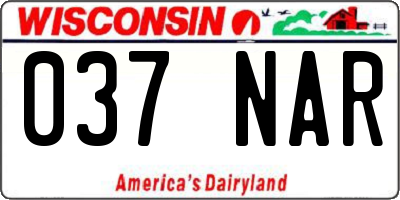 WI license plate 037NAR
