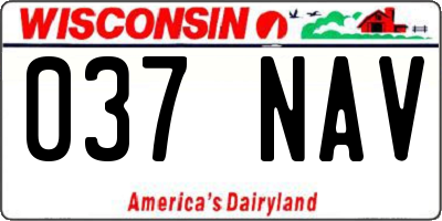 WI license plate 037NAV