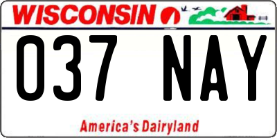 WI license plate 037NAY