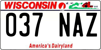 WI license plate 037NAZ