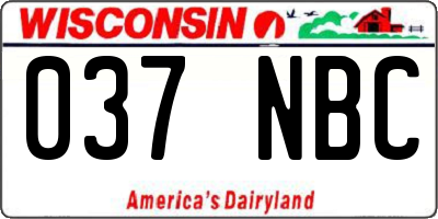 WI license plate 037NBC