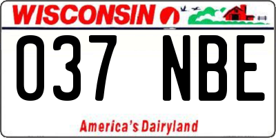 WI license plate 037NBE