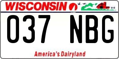 WI license plate 037NBG