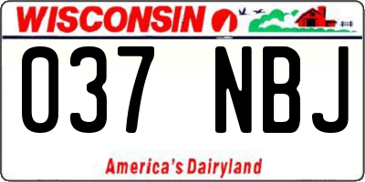 WI license plate 037NBJ