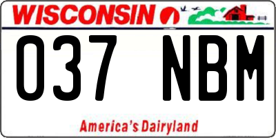 WI license plate 037NBM