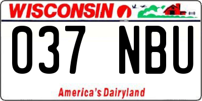 WI license plate 037NBU