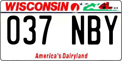 WI license plate 037NBY