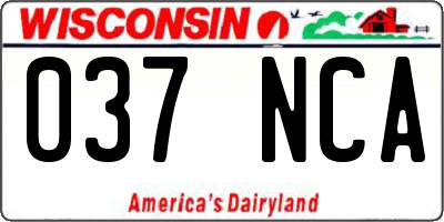 WI license plate 037NCA