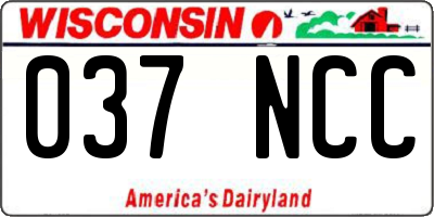 WI license plate 037NCC