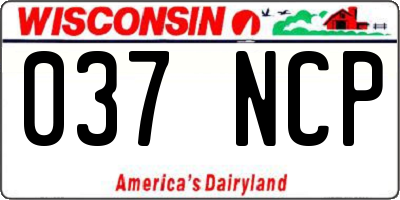 WI license plate 037NCP