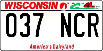 WI license plate 037NCR