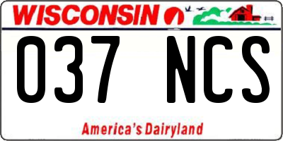 WI license plate 037NCS