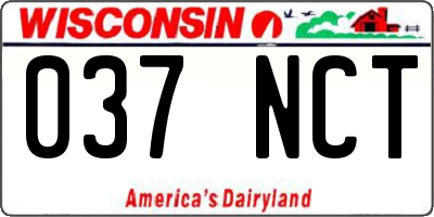 WI license plate 037NCT