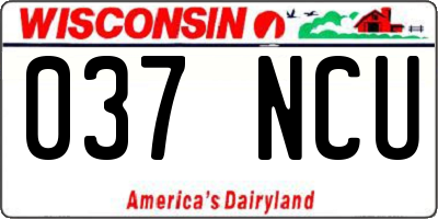 WI license plate 037NCU