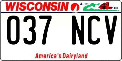 WI license plate 037NCV