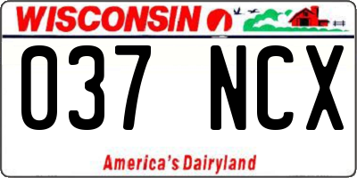 WI license plate 037NCX