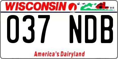 WI license plate 037NDB