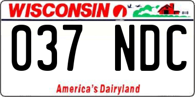 WI license plate 037NDC