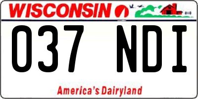 WI license plate 037NDI