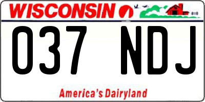 WI license plate 037NDJ