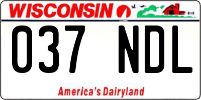 WI license plate 037NDL